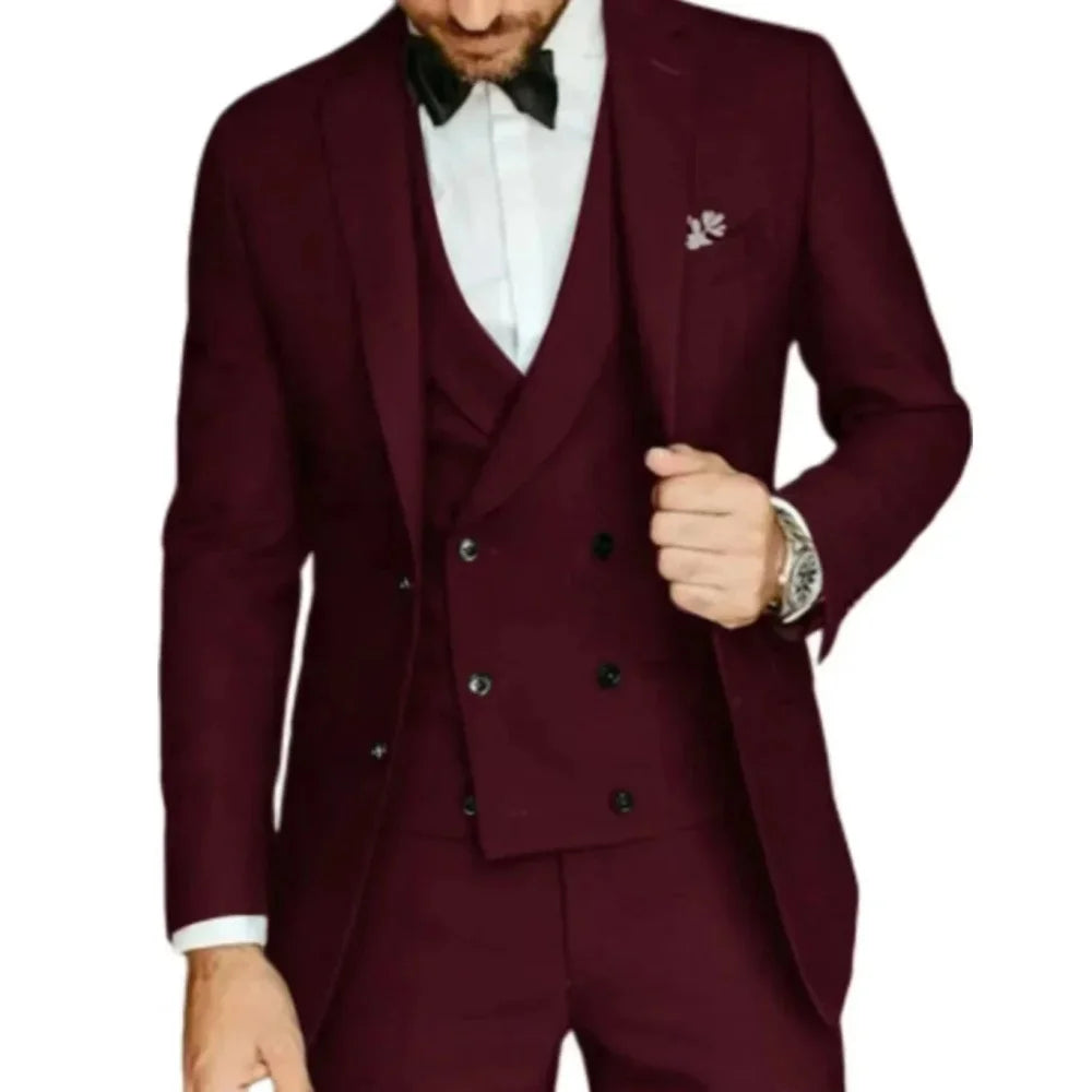 Elegant Ternos Masculinos 3-Piece Smoking Set