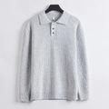 Men's Retro Solid Color Polo Shirt Knitted Sweater 2025 Autumn
