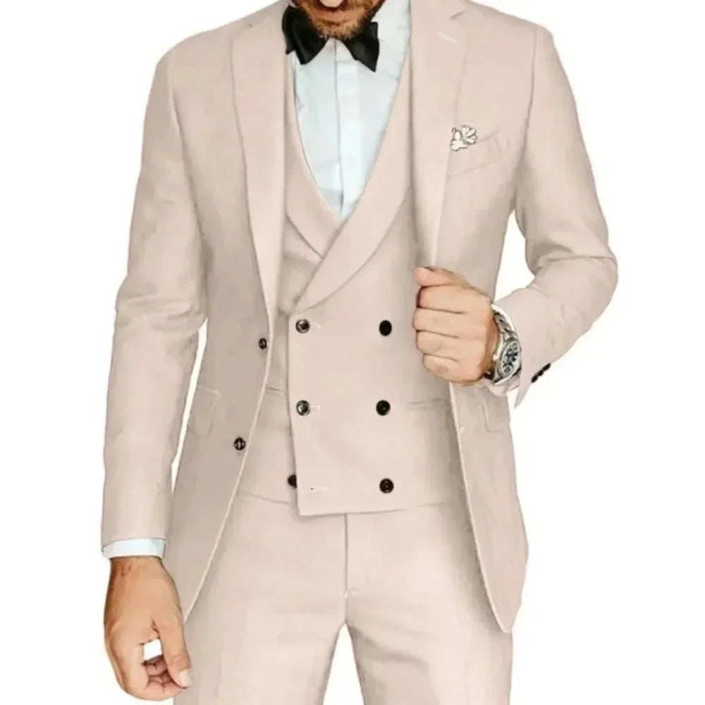 Elegant Ternos Masculinos 3-Piece Smoking Set