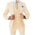 Men's Smart Casual 3 Piece Peak Lapel Single Breasted Wedding Tuxedo Slim Fit Formal Best Man Groom Costume Homme