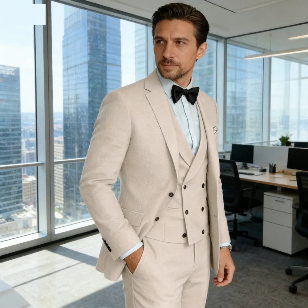 Elegant Ternos Masculinos 3-Piece Smoking Set