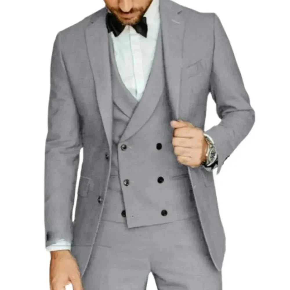 Elegant Ternos Masculinos 3-Piece Smoking Set