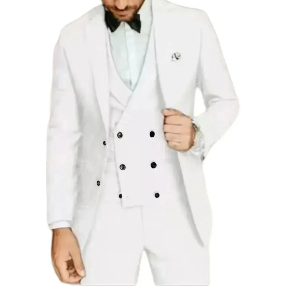 Elegant Ternos Masculinos 3-Piece Smoking Set