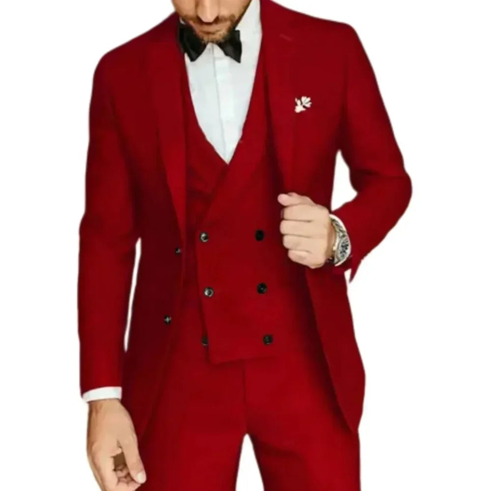 Elegant Ternos Masculinos 3-Piece Smoking Set