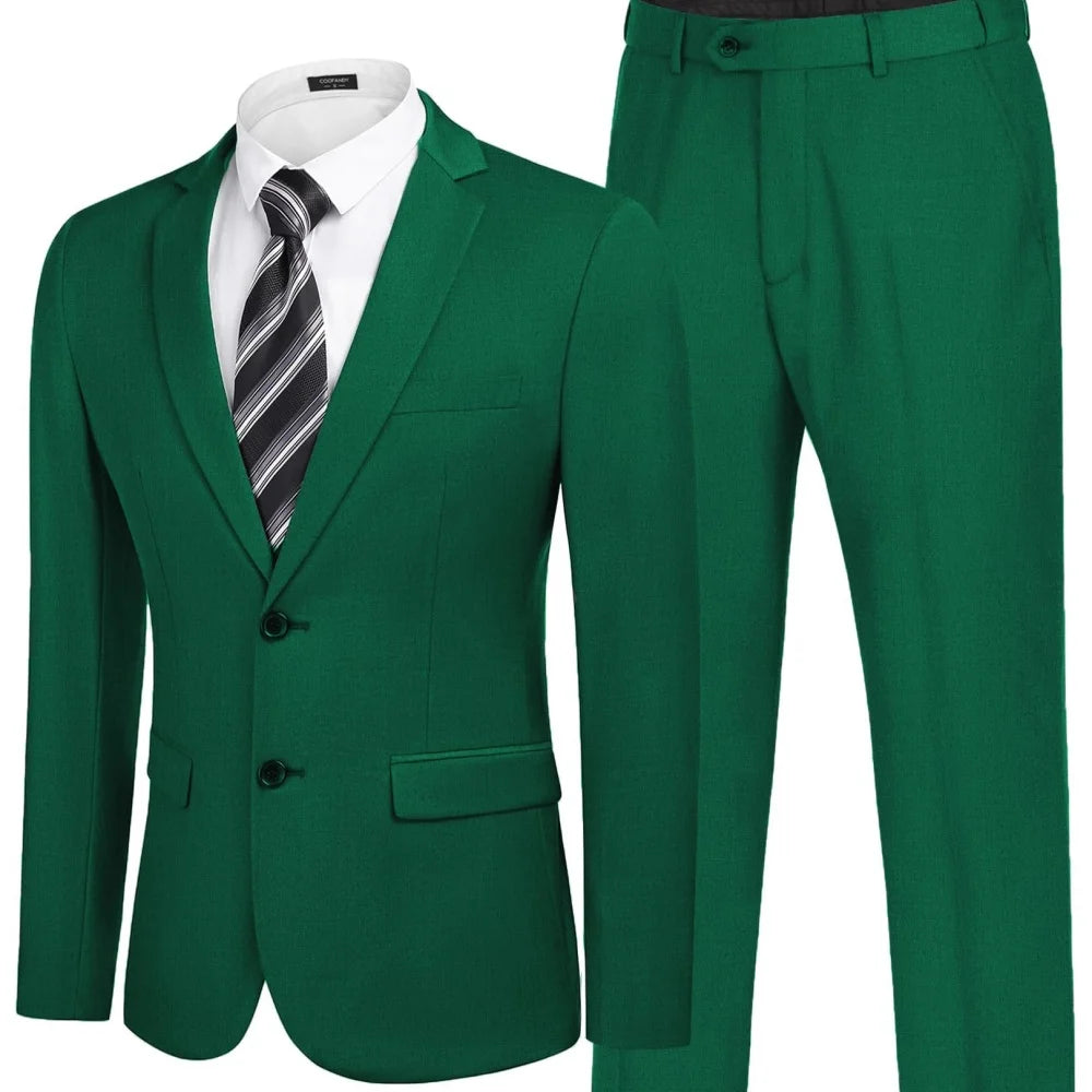 Men's Groomsmen Smoking Suit Peak Lapel Tuxedo 2-Piece Set