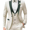 Customized Brown Men Suits Single Breasted Peak Lapel Slim Fit 3 Piece Jacket Pants Vest Full Sets High Quality Clothing Terno