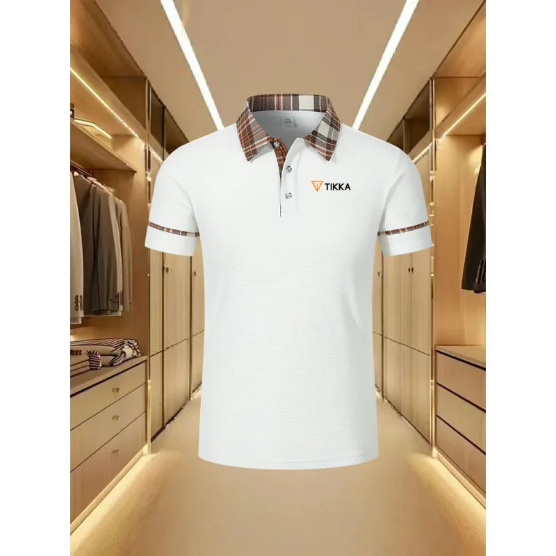 Tikka By Sako Finland Firearms Logo 2026 Men'S New Summer Polos Shirts Breathable Short Sleeve Fashion Casual Slim Fit Lapel Top