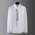 High Quality Letter Embroidered Shirt for Men Cotton Long Sleeve