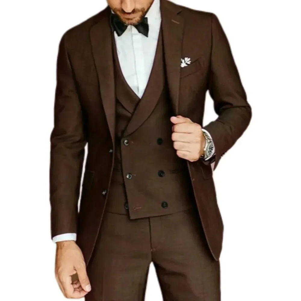 Elegant Ternos Masculinos 3-Piece Smoking Set