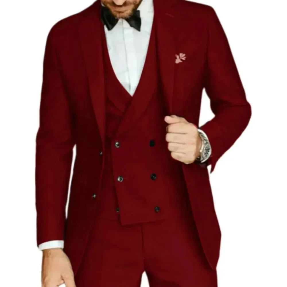 Elegant Ternos Masculinos 3-Piece Smoking Set