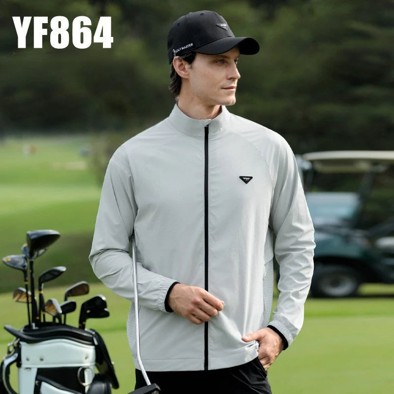 Golf Men's Jacket Summer Stand Up Collar Breathable Sports Top YF864