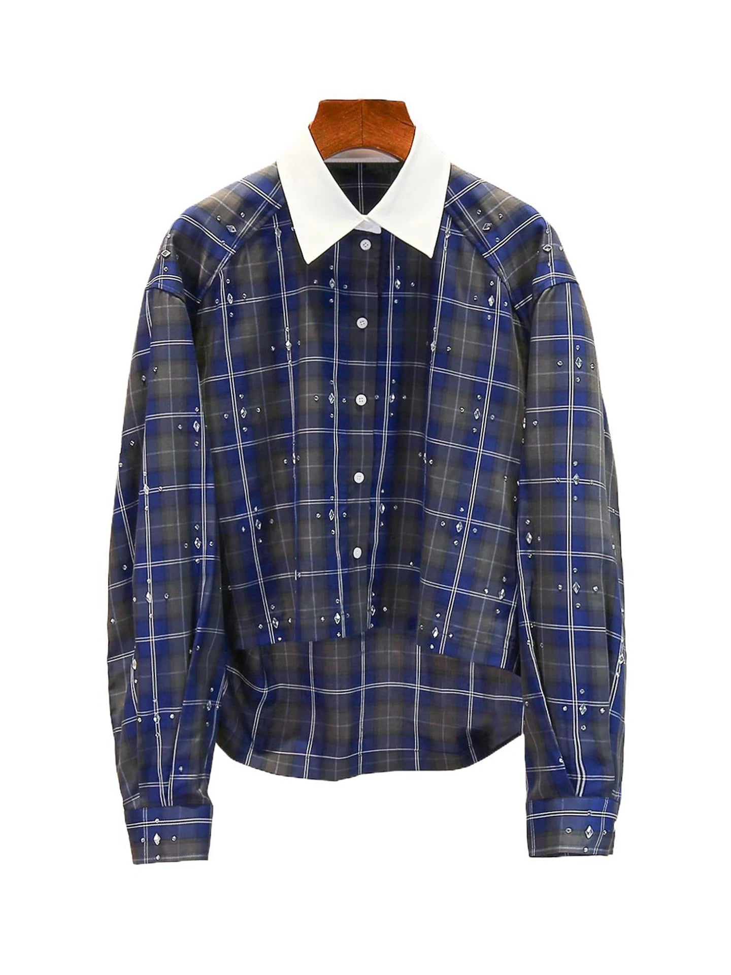S Home South Oil High End Women's Casual Versatile Rhinestone Plaid irt